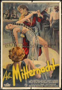 1h0047 AB MITTERNACHT linen German 37x55 1938 Kurt Geffers art of dancing couple, ultra rare!