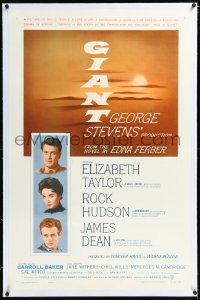 1h1100 GIANT linen 1sh 1956 James Dean, Elizabeth Taylor, Rock Hudson, George Stevens classic!