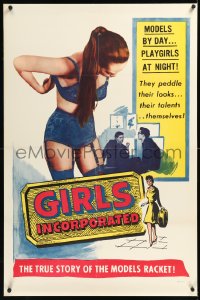1h0542 GIRLS INCORPORATED 1sh 1959 early sexploitation, the true story of the models racket, rare!
