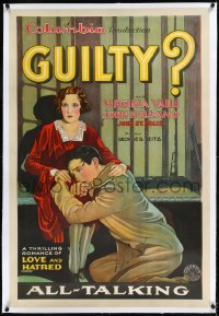 1h1113 GUILTY? linen 1sh 1930 art of senator's daughter visiting her boyfriend in jail, ultra rare!
