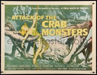1h0497 ATTACK OF THE CRAB MONSTERS 1/2sh 1957 Roger Corman, art of Pamela Duncan attacked by beast!