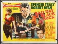 1h0472 BAD DAY AT BLACK ROCK linen style A 1/2sh 1955 Spencer Tracy, Robert Ryan & Anne Francis!