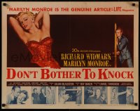 1h0517 DON'T BOTHER TO KNOCK 1/2sh 1952 classic art of sexy Marilyn Monroe + 5 photos of her!