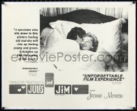 1h0483 JULES & JIM linen 1/2sh 1962 Francois Truffaut's Jules et Jim, Moreau, Werner, very rare!