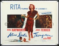 1h0488 MISS SADIE THOMPSON linen 2D 1/2sh 1953 sexy smoking prostitute Rita Hayworth turns it loose!