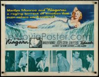 1h0521 NIAGARA 1/2sh 1953 classic art of giant sexy Marilyn Monroe on famous waterfall + photos!
