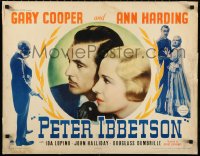 1h0522 PETER IBBETSON style A 1/2sh 1935 seim-profile close up Gary Cooper & Ann Harding, very rare!