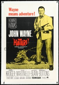 1h1120 HATARI linen 1sh R1967 directed by Howard Hawks, great image of John Wayne in Africa!