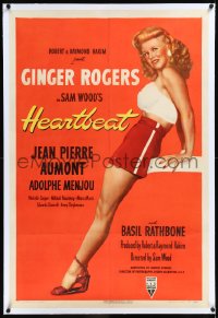 1h1122 HEARTBEAT linen 1sh 1946 great full length image of super sexy Ginger Rogers showing her legs!