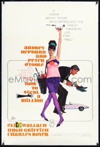 1h1135 HOW TO STEAL A MILLION linen 1sh 1966 McGinnis art of sexy Audrey Hepburn & Peter O'Toole!