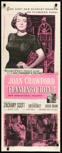 1h0452 FLAMINGO ROAD insert 1949 Michael Curtiz, ultimate image of smoking bad girl Joan Crawford!