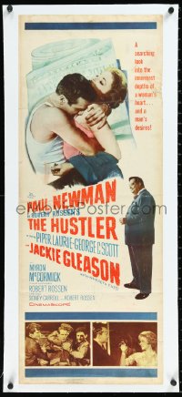 1h0432 HUSTLER linen insert 1961 pool pros Paul Newman & Jackie Gleason, plus sexy Piper Laurie!