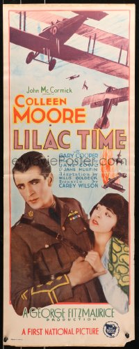 1h0464 LILAC TIME insert 1928 WWI British flyer Gary Cooper loves French Colleen Moore, very rare!