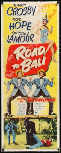 1h0440 ROAD TO BALI linen insert 1952 Bing Crosby, Bob Hope & sexy Dorothy Lamour in Indonesia!