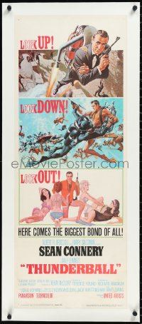 1h0444 THUNDERBALL linen insert 1965 great art of Sean Connery as James Bond by McGinnis & McCarthy!