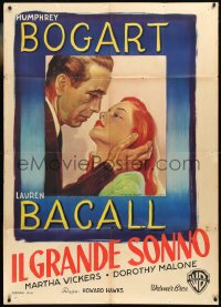 1h0373 BIG SLEEP Italian 1p 1947 different art of Humphrey Bogart & Lauren Bacall, beyond rare!