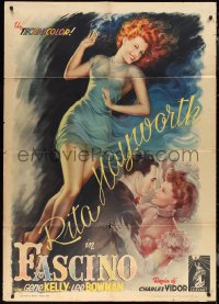 1h0374 COVER GIRL Italian 1p 1948 Ballester art of beautiful Rita Hayworth & Gene Kelly, ultra rare!