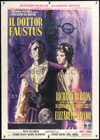 1h0142 DOCTOR FAUSTUS linen Italian 1p 1968 great different art of Elizabeth Taylor & Richard Burton!