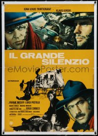 1h0788 GREAT SILENCE linen Italian 27x38 pbusta 1968 Corbucci spaghetti western, Kinski & Trintignant!