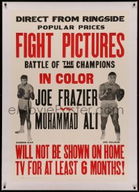 1h1152 JOE FRAZIER VS MUHAMMAD ALI FIGHT PICTURES linen 1sh 1971 boxing battle of champions in color!