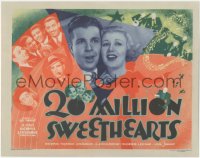 1h0296 20 MILLION SWEETHEARTS TC 1934 Ginger Rogers & Dick Powell, Four Mills Bros, ultra rare!
