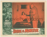 1h0315 BRIDE OF THE MONSTER LC #4 1956 Ed Wood, giant Tor Johnson stands by screaming girl in cell!