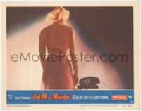 1h0318 DIAL M FOR MURDER LC #7 1954 Alfred Hitchcock, classic image of Grace Kelly standing by phone