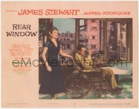 1h0332 REAR WINDOW LC #6 1954 Alfred Hitchcock, great image of Grace Kelly & James Stewart w/lens!