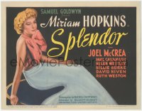 1h0311 SPLENDOR TC 1935 c/u of poor beautiful Miriam Hopkins, who marries rich McCrea, ultra rare!