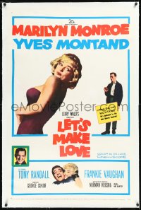 1h1173 LET'S MAKE LOVE linen 1sh 1960 great images of super sexy Marilyn Monroe & Yves Montand!