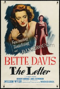 1h1174 LETTER linen 1sh 1940 fascinating & dangerous Bette Davis close up & full-length, Maugham!