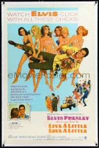 1h1176 LIVE A LITTLE, LOVE A LITTLE linen 1sh 1968 McGinnis art of Elvis Presley & sexy beach girls!