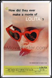 1h1178 LOLITA linen 1sh 1962 Stanley Kubrick classic, Sue Lyon, how did they ever make this movie!