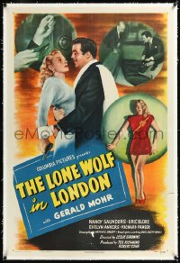 1h1180 LONE WOLF IN LONDON linen 1sh 1947 can Gerald Mohr go straight around Evelyn Ankers' curves!