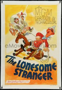 1h1182 LONESOME STRANGER linen 1sh 1940 Mel Blanc, parody of The Lone Ranger, Silver too, ultra rare!
