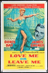 1h1188 LOVE ME OR LEAVE ME linen 1sh 1955 full-length sexy Doris Day as Ruth Etting, James Cagney!