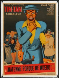 1h0802 MATENME PORQUE ME MUERO linen Mexican poster 1951 great Francisco Rivero Gil art of Tin-Tan!