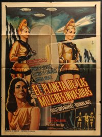 1h0348 PLANET OF THE FEMALE INVADERS Mexican poster 1966 different art of sexy alien women!