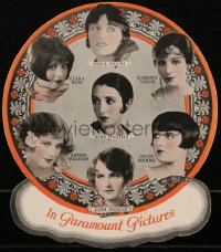 1h0405 PARAMOUNT 8x9 promo card 1920s Louise Brooks, Clara Bow, Negri & female leads, ultra rare!