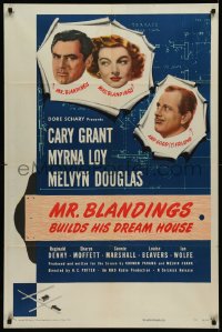1h0277 MR. BLANDINGS BUILDS HIS DREAM HOUSE 1sh 1948 Cary Grant, Myrna Loy, Melvyn Douglas, classic!
