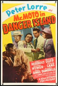 1h1234 MR MOTO IN DANGER ISLAND linen 1sh 1939 Peter Lorre plays J.P. Marquand's Asian detective!