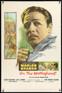 1h1256 ON THE WATERFRONT linen 1sh 1954 Elia Kazan directed, Budd Schulberg wrote it, Marlon Brando!