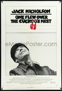 1h1257 ONE FLEW OVER THE CUCKOO'S NEST linen pre-Awards 1sh 1975 Jack Nicholson, Milos Forman classic!