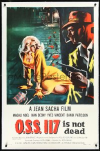 1h1259 OSS 117 IS NOT DEAD linen 1sh 1959 O.S.S. 117 n'est pas mort, art of sexy French babe!
