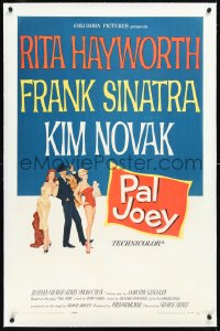 1h1261 PAL JOEY linen 1sh 1957 Maurice Thomas art of Frank Sinatra, sexy Rita Hayworth & Kim Novak!
