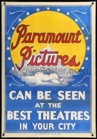 1h1265 PARAMOUNT PICTURES linen 1sh 1915 classic image of studio logo atop soaring mountain!