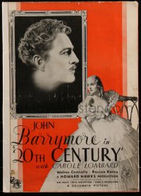 1h0193 20th CENTURY pressbook 1934 John Barrymore, Carole Lombard, Howard Hawks classic, ultra rare!