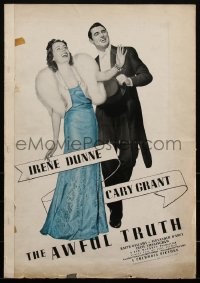 1h0194 AWFUL TRUTH pressbook 1937 Cary Grant & pretty Irene Dunne, directed by Leo McCarey, rare!