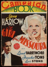 1h0204 GIRL FROM MISSOURI pressbook 1934 beautiful Jean Harlow, Franchot Tone, Stone, ultra rare!