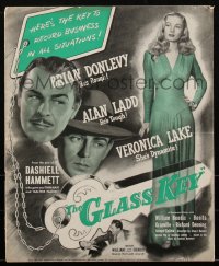 1h0205 GLASS KEY pressbook 1942 Alan Ladd, sexy Veronica Lake, Brian Donlevy, William Bendix, rare!